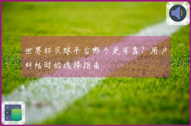 世界杯买球平台哪个更可靠？用户纠结时的选择指南